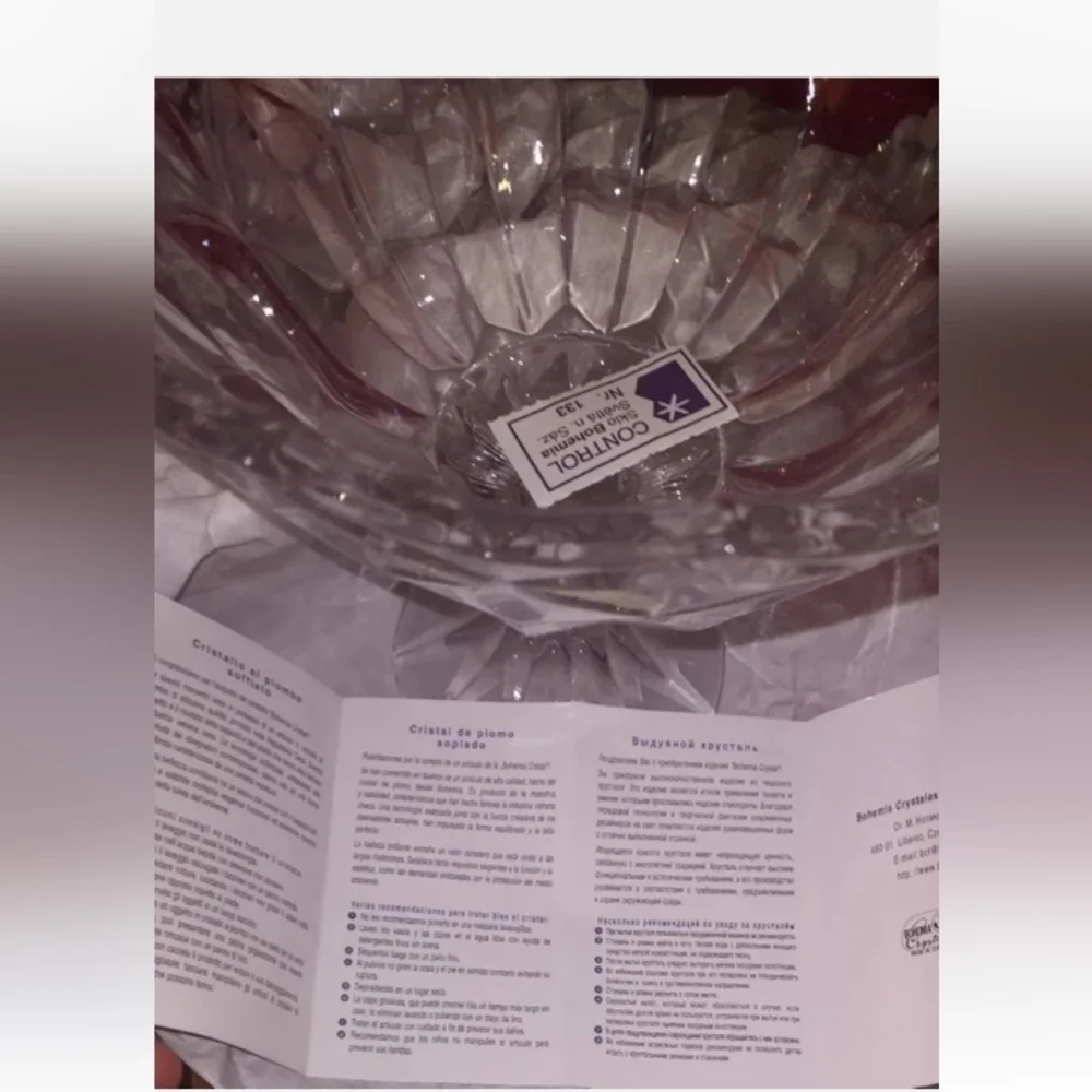 DONNA BOHEMIA CRYSTAL PRIMa  collection footed BOWL 23 cm